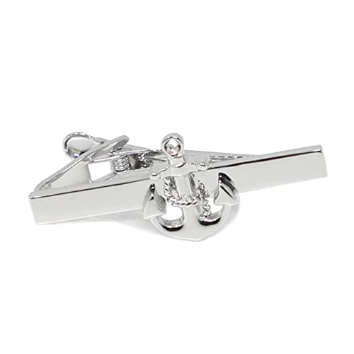 MENDEPOT Anchor Tie Clip Rhodium Plated Fashion Anchor Tie Clip In Box (B) - Image 5