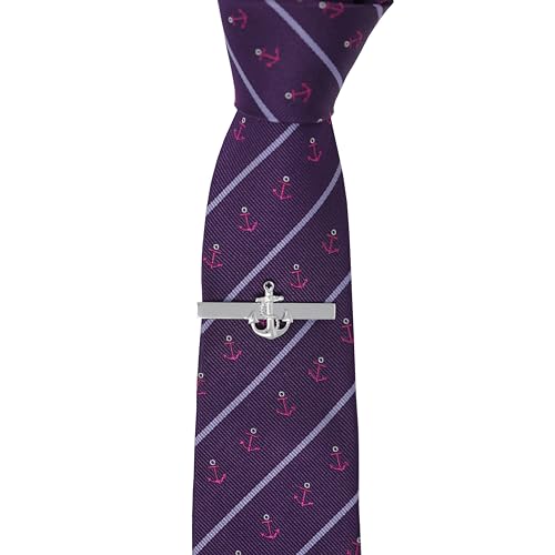 MENDEPOT Anchor Tie Clip Rhodium Plated Fashion Anchor Tie Clip In Box (B) - Image 3