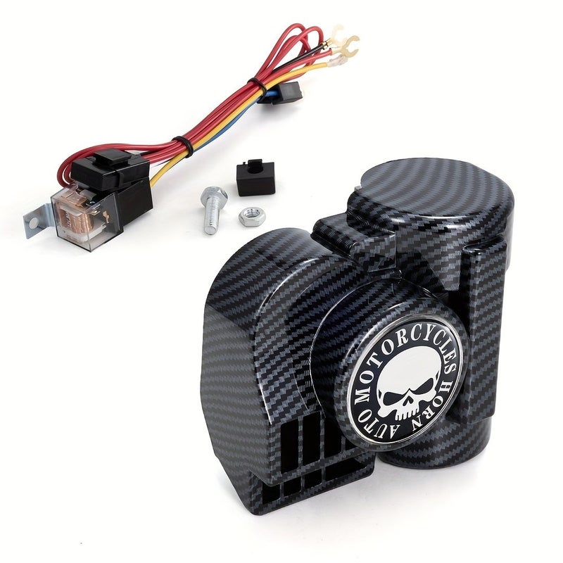 1pc Unique Integrated Electric Air Pump Horn Dual Tone Sound 12V Easy To Install For Car Motorcycle Off Road Vehicle Suv Rv Agricultural Vehicle - Image 4