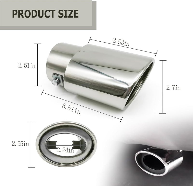 RBOKO Adjustable Stainless Steel Car Exhaust Tip - Image 2