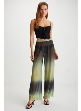 GRIMELANGE Arista Women Summer Tulle Black - Green Pants  - Image 1