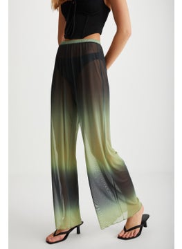 GRIMELANGE Arista Women Summer Tulle Black - Green Pants  - Image 4