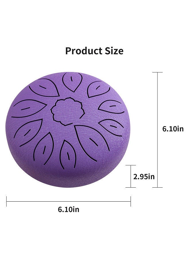 Generic 6-Inch Steel Tongue Drum 11 Notes Handpan Drum C Key with Drum Mallet Finger Picks Percussion Musical Instruments for Meditation Yoga - Image 4