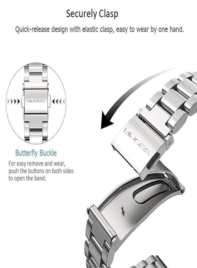 MIJOBS Strap for Xiaomi Mi Band 6 Mi Band 5, Metal Strap Compatible with Mi Band 4 Mi Band 3 Replacement Wristband Stainless Steel Watch Band for Men Women - Image 5