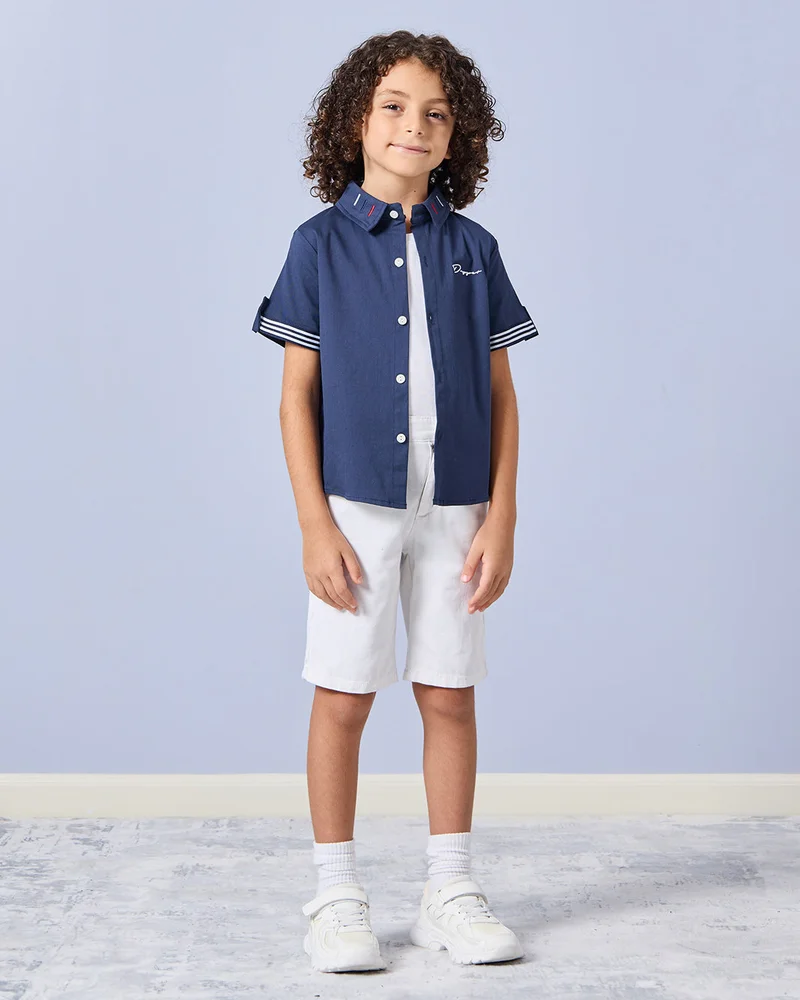 ردتاغ Boys Navy Collared Casual Shirt