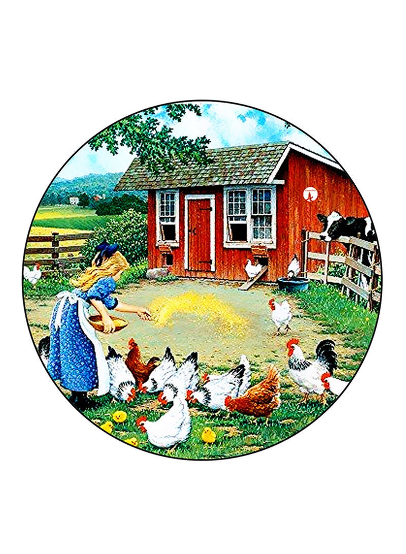 RKN Vintage Art Printed Large Pin Multicolour - Image 2