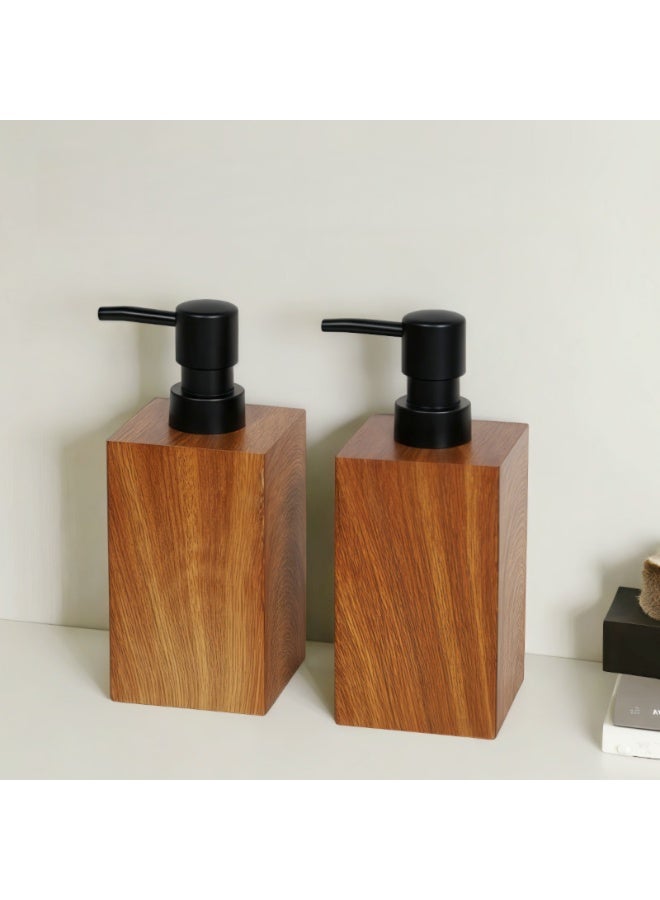 FUKE Soap Dispenser Resin Lotion Jars Push-Type Dispensing Bottles Hand Wash  Shower Gel Bathroom Kitchen Refillable Bottle - Image 2