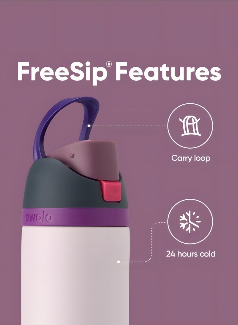 Owala FreeSip Insulated Stainless Steel Water Bottle with Straw – Leak-proof, BPA-free, 32oz Iced Breeze, 1-Pack, Macaron Strawberry - view 5