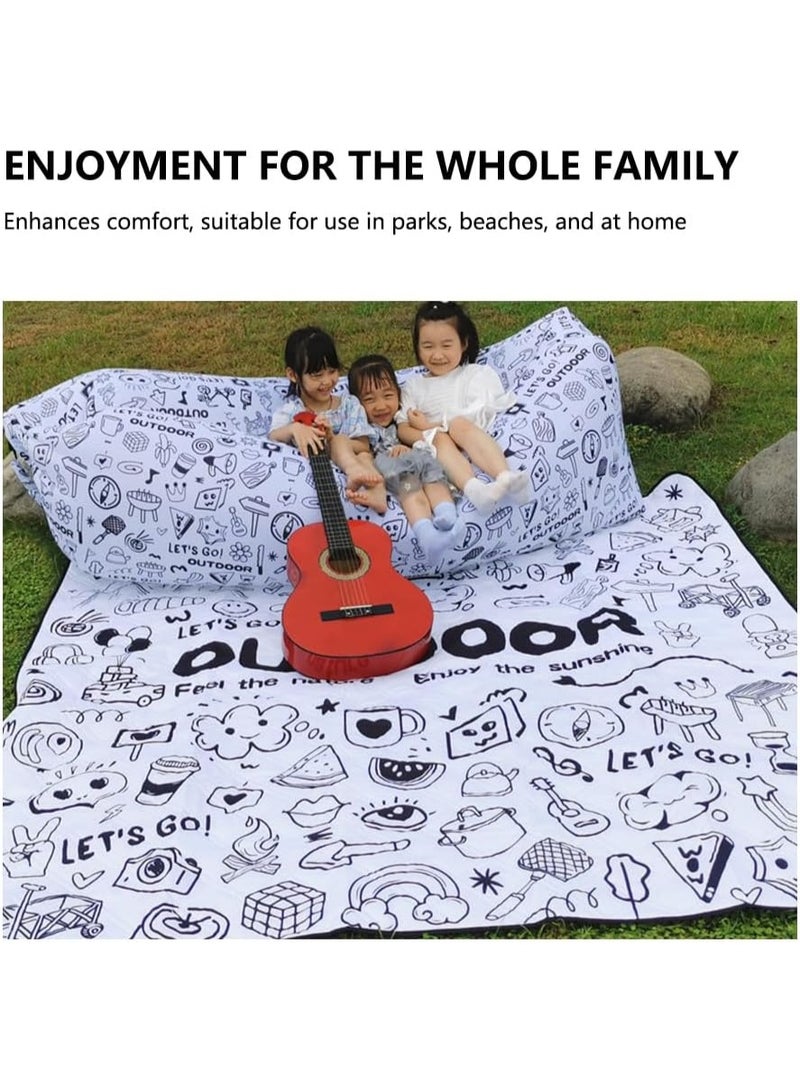Meetion 1pc Outdoor Portable Lazy Air Sofa,Inflatable Couch Air Lounger Chair,Camping & Beach Accessories, Portable Blow up Sofa for Hiking, Lawn, Indoor/Outdoor Movies & Music Festivals（White) - Image 5
