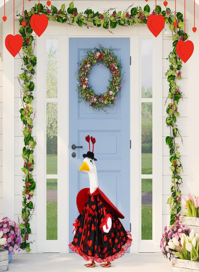 SilTriangle Valentines Goose Outfit Red Heart for Yard Lawn Outdoor Garden Patio Statue Party Valentines Holiday Decor, Red and Black, 23 Inch - Image 4