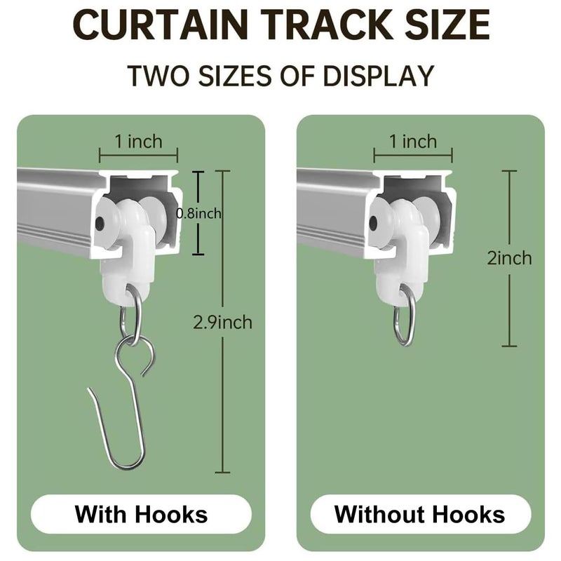 MaKefeile Ceiling Curtain Tracks 9FT,Curtain Track Wall Mount,Ceiling Mounted Sliding Door Curtains Rails Outdoor Extra Long Curtains Rod Room Divider Track for Living Bedroom with Hooks,White - Image 2