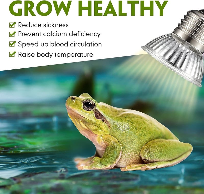 ELECDON 3Pack 25W UVA+UVB Bulbs, Heat and Light for Reptiles and Amphibian Tanks, Terrariums and Cages, Heat Lamp Basking Lamp Heater Light Replacement Bulbs, Works with Various Lamp Fixtures - Image 2