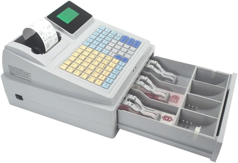 FURLOU Commercial Smart Tills, All in One Casher Register with Built-in Receipt Printer Point of Sale System, Milk Tea Shop Catering Restaurant Cash Register Equipment - Image 1
