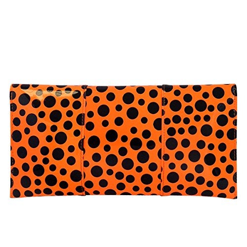 JNB Polka Dot Patent Envelope Clutch, Orange - Image 2