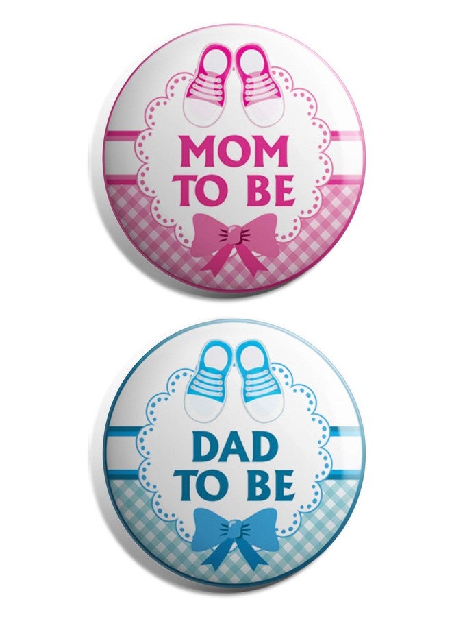 Yey Collection Mom to-be & Dad to-be Pin Badges (Pack of 2 Badges, Round Pin Badges, 58mm) - Image 1