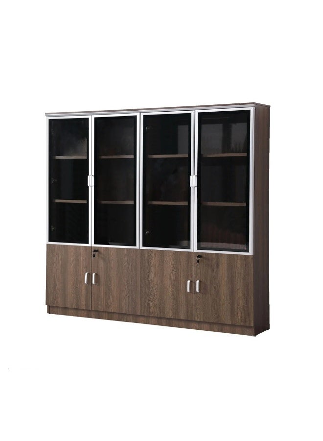 بيتي دولاب تخزين مكتبي 4 درفات - بني - Image 2