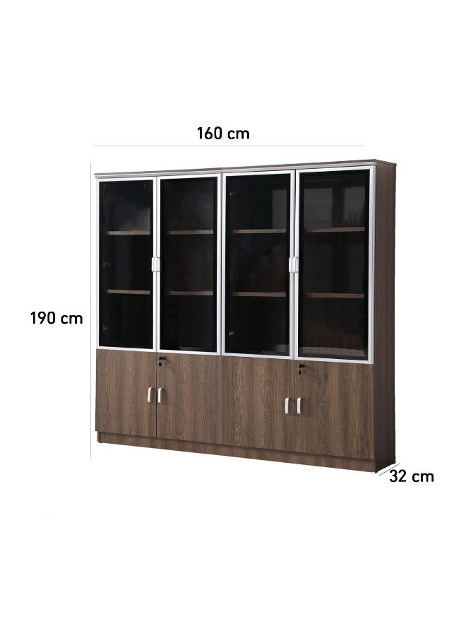 بيتي دولاب تخزين مكتبي 4 درفات - بني - Image 3