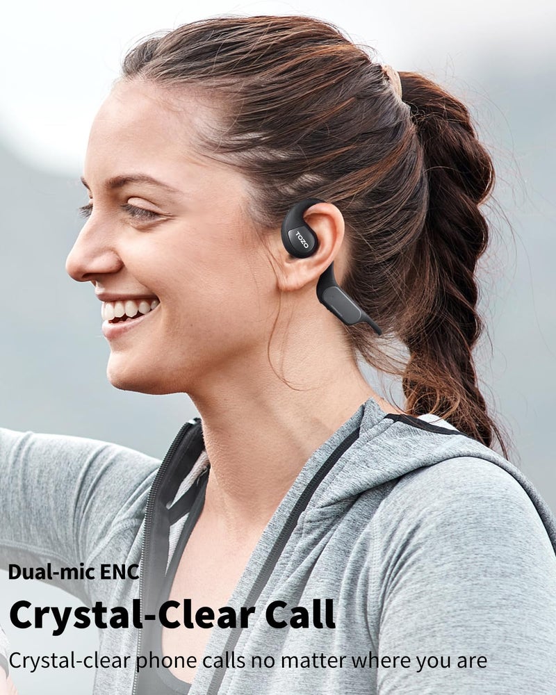 TOZO Upgraded Open Ear Headphones Bluetooth 5.3 Air Conduction Wireless Headphones Sport Earbuds with Premium Sound, 32 EQs via APP, Dual-Mic Call Noise Reduction Earphones with Hair Band for Cycling - Image 4