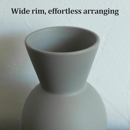 TBOHCRAFED Ceramic Flower Vase Set of 3, Fake Flowers in Vase for Centerpieces with 8 Artificial Autumn Chrysanthemums Artificial Decorative Swags - Image 3