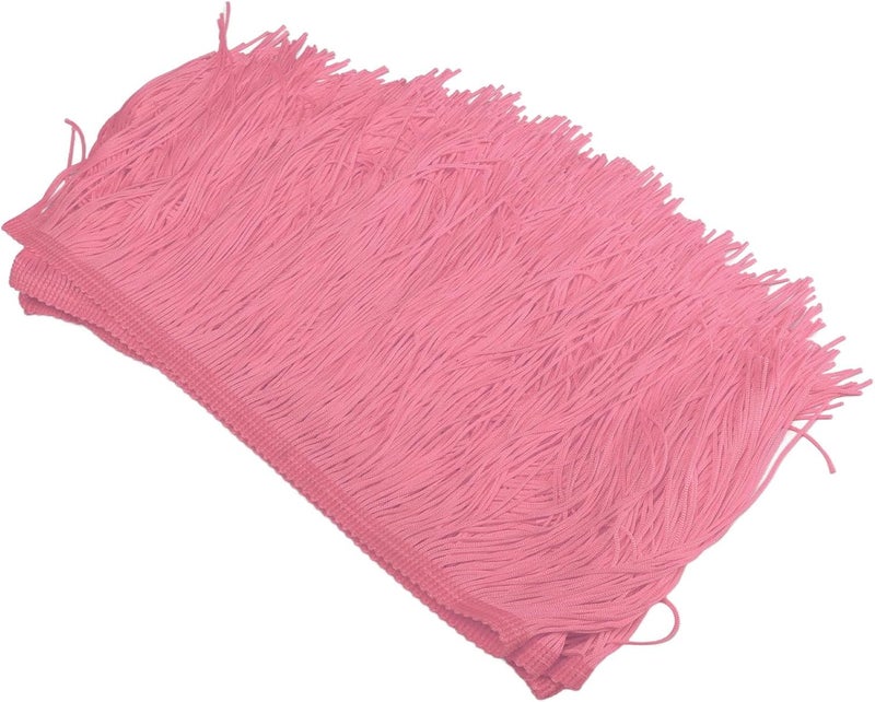 Long Fringed Tassel Table Skirt, Brightly Colored Soft Polyester Table Cloths with Hand - Cut Tassels for Party Decoration, DIY Craft and Home Festive Use (Pink) - Image 2