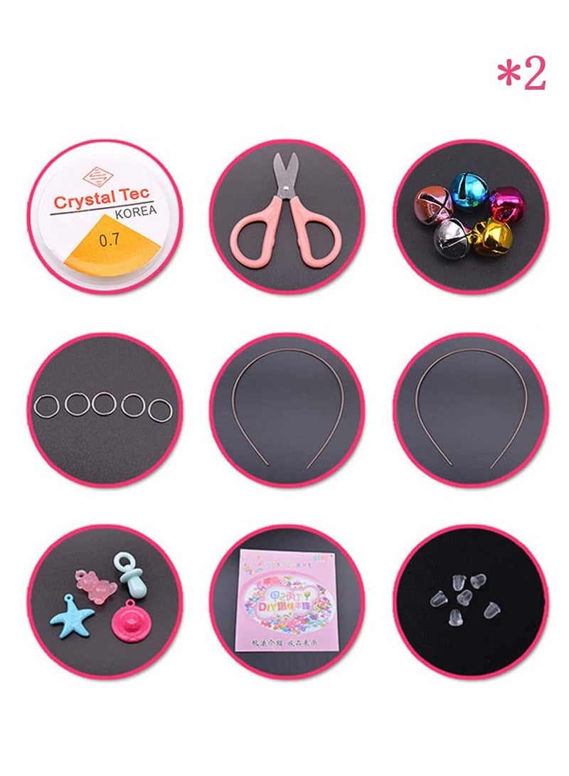 Colorful DIY Handmade Beaded Jewelry Craft Set for Kids - Acrylic Beads for Making Necklaces and Bracelets, Perfect for Girls' Dress-Up and Creative Play.  - Image 2