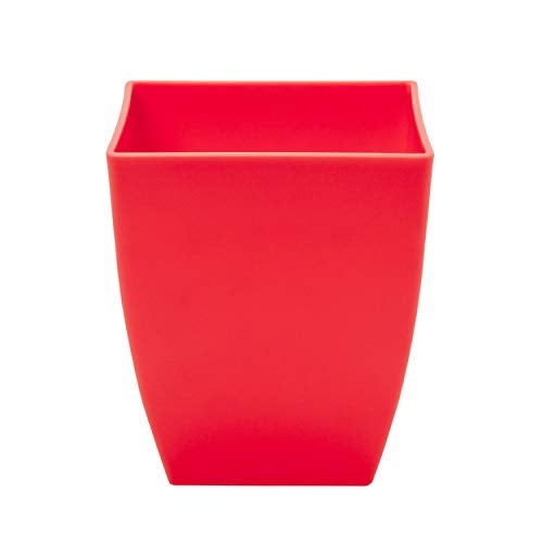 garbnoire Gardening Flower Pots - 5.5 Inch Plastic Flower Pots | Modern Decorative Indoor Outdoor Pots - (RED, 5) - Image 2