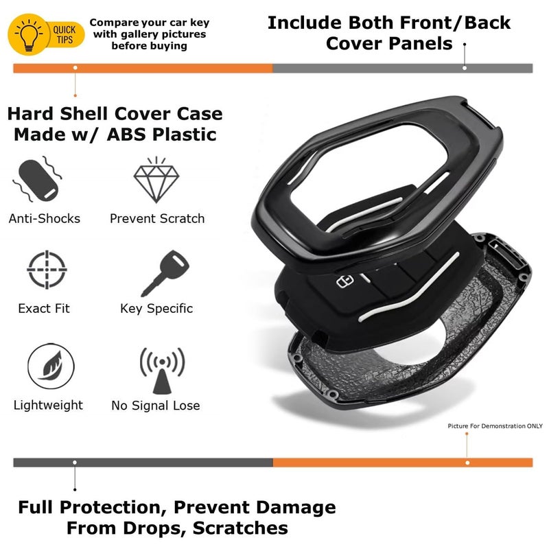 iJDMTOY Compatible with Maserati 2013-up Quattroporte, Ghibli, 2017-up Levante Keyless Smart Key Black Gloss Carbon Fiber Pattern Protective Shell Cover - Image 3