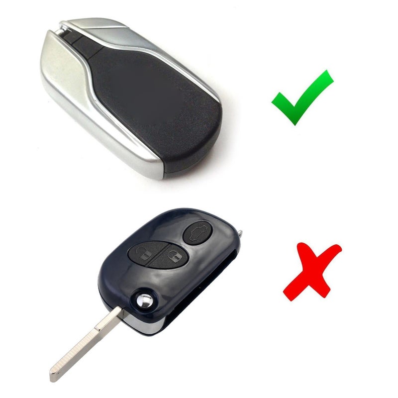 iJDMTOY Compatible with Maserati 2013-up Quattroporte, Ghibli, 2017-up Levante Keyless Smart Key Black Gloss Carbon Fiber Pattern Protective Shell Cover - Image 2