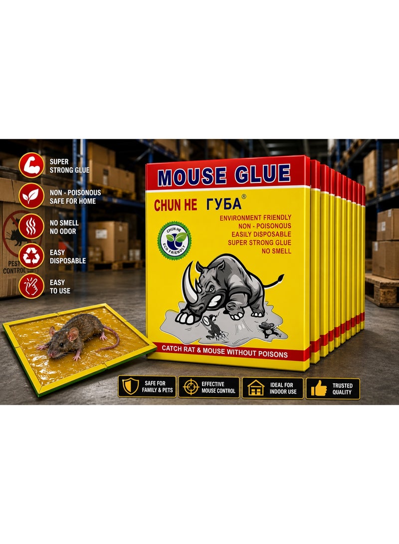 Glue traps for mice, rats, cockroaches, rodents, and other household pests; indoor and outdoor glue boards; insecticide-free and ready to use (pack of 12). - Image 3
