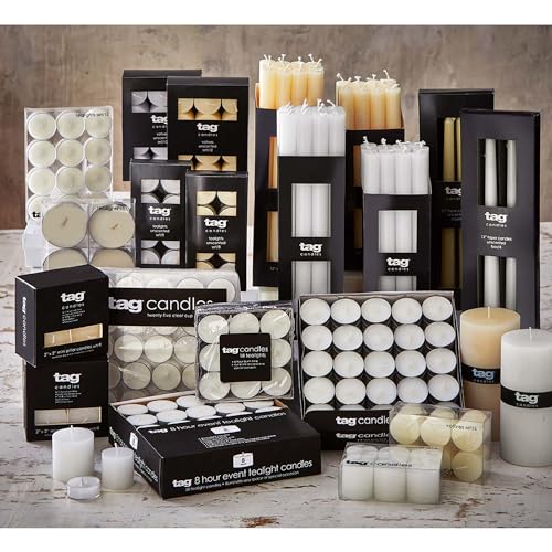 TAG Chapel 3X4 Ivory Pillar Paraffin Wax Candle Unscented Drip-Free Long Burning 46 Hours for Home Decor Wedding Parties 3x4 Ivory - Image 3