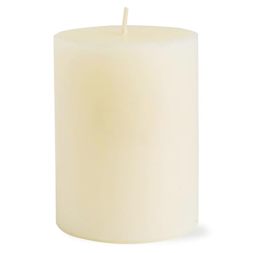TAG Chapel 3X4 Ivory Pillar Paraffin Wax Candle Unscented Drip-Free Long Burning 46 Hours for Home Decor Wedding Parties 3x4 Ivory - Image 2