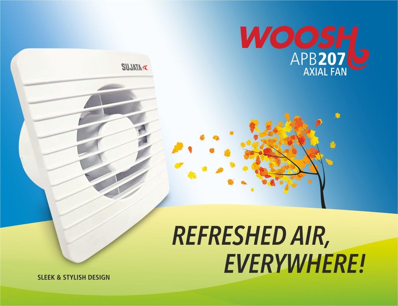 Sujata 4 Inch Premium Exhaust Fan for Kitchen, Bathroom & Office | 2 Years Warranty | 100MM High Speed Exhaust Fan | 2600 RPM | 100% Copper Winding Motor | Strong Air Suction (APB207 - White) - Image 4