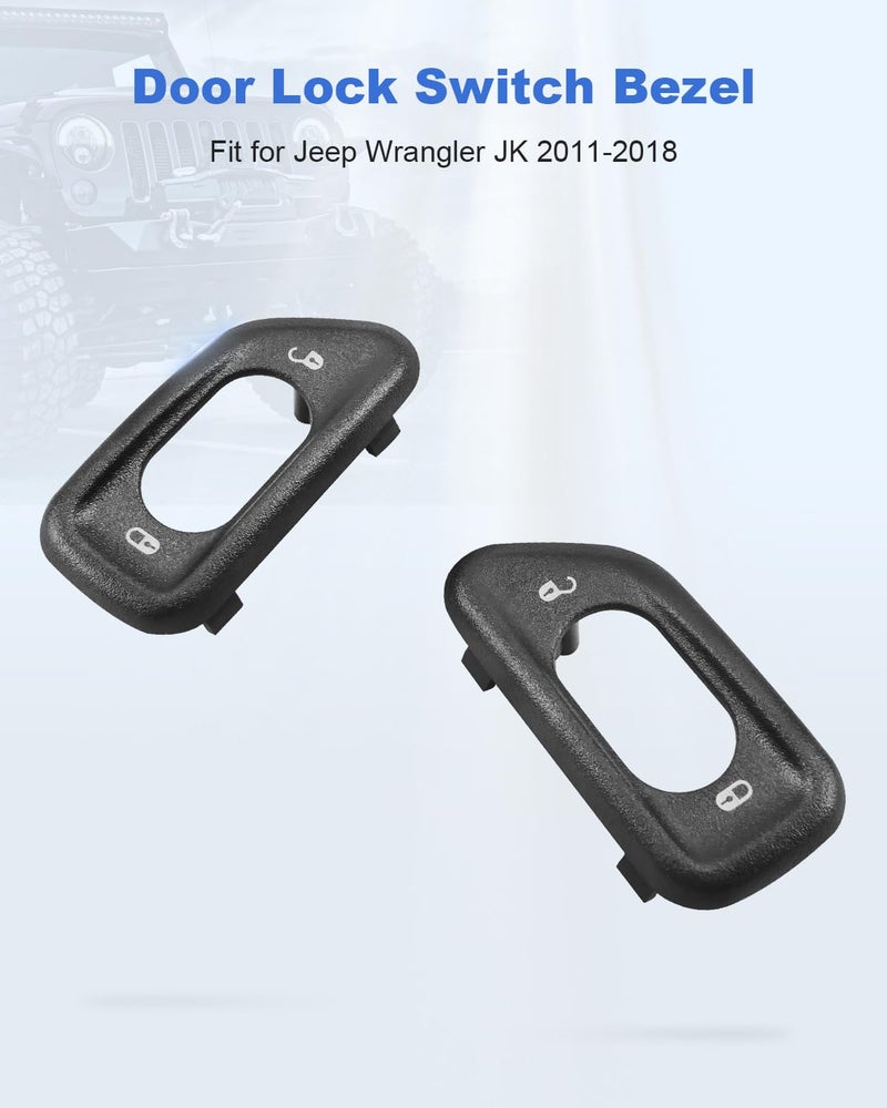 JUQAFY Door Lock Switch Bezel for Jeep Wrangler JK - Image 2