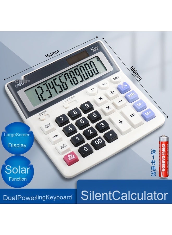 12-Digit Dual Power Desktop Calculator with Large Screen