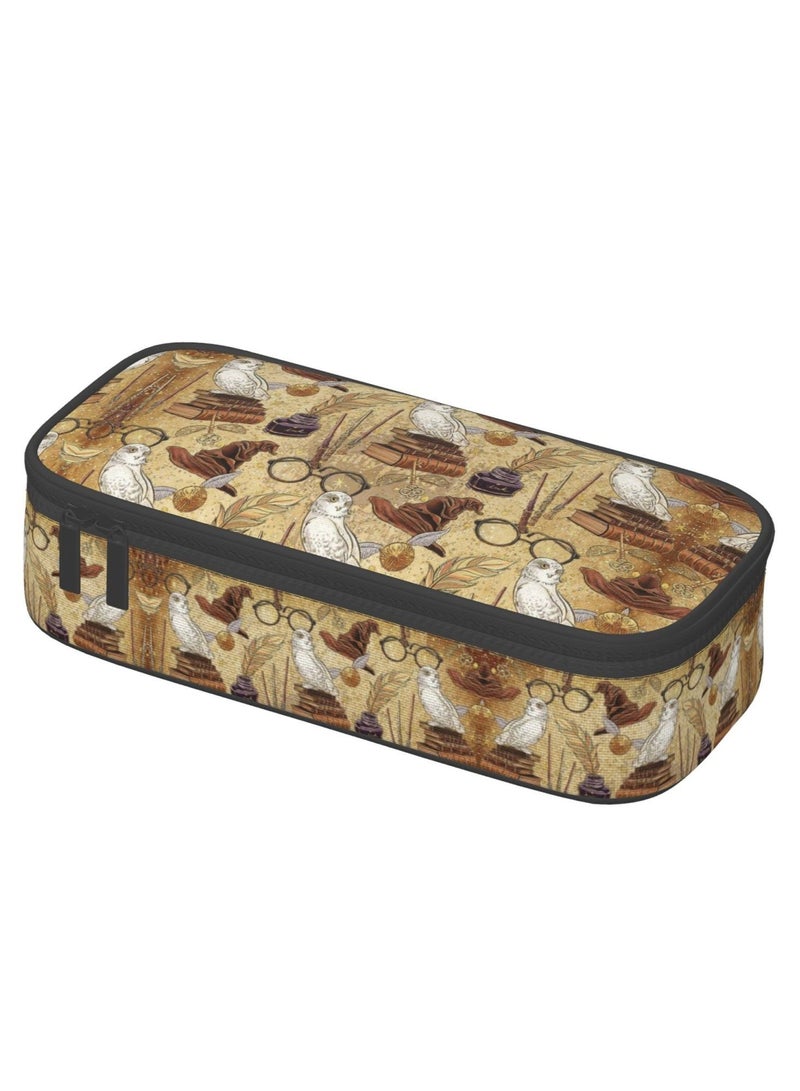 Multifunction Pencil Case-Large Capacity Harry Potter Magic Book Map Pencil Bag Two Compartments Storage Pouch with Zipper School Office Supplies - Image 1