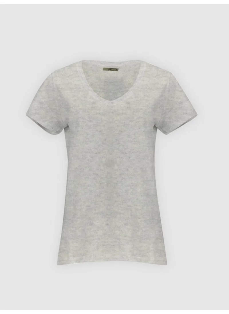 إل تي بي Basic V Neck Gray T-Shirt