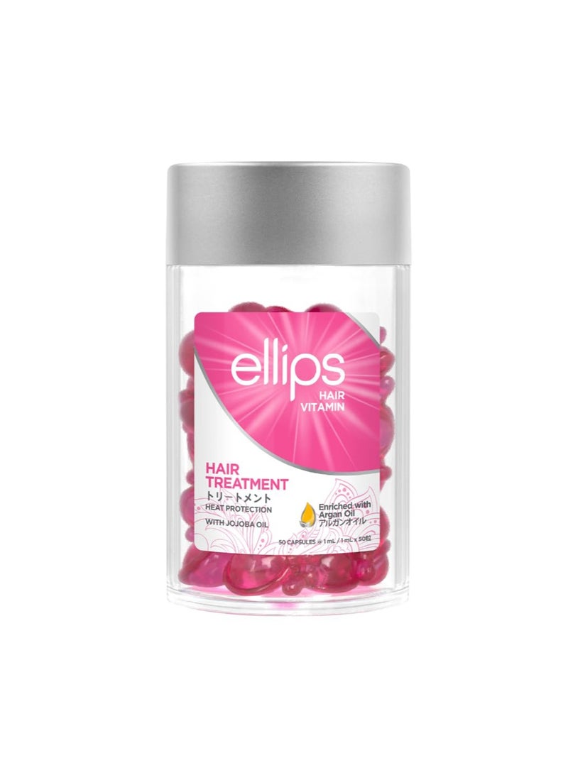 أليبس فيتامين علاج الشعر للشعر، 50 كبسولة - زيت الشعر والحماية الحرارية مصلّم للشعر المقطع، غني بزيت الأرغان وزيت الجوجوبا لدعم صحة الشعر اللامع والنلس - Image 1