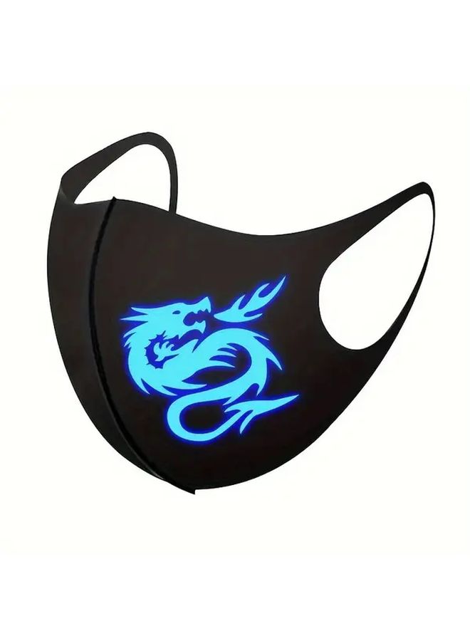 Black Mask Charizard Breathable Polyester Face Mask with Ear Loops Night Glow - Image 4