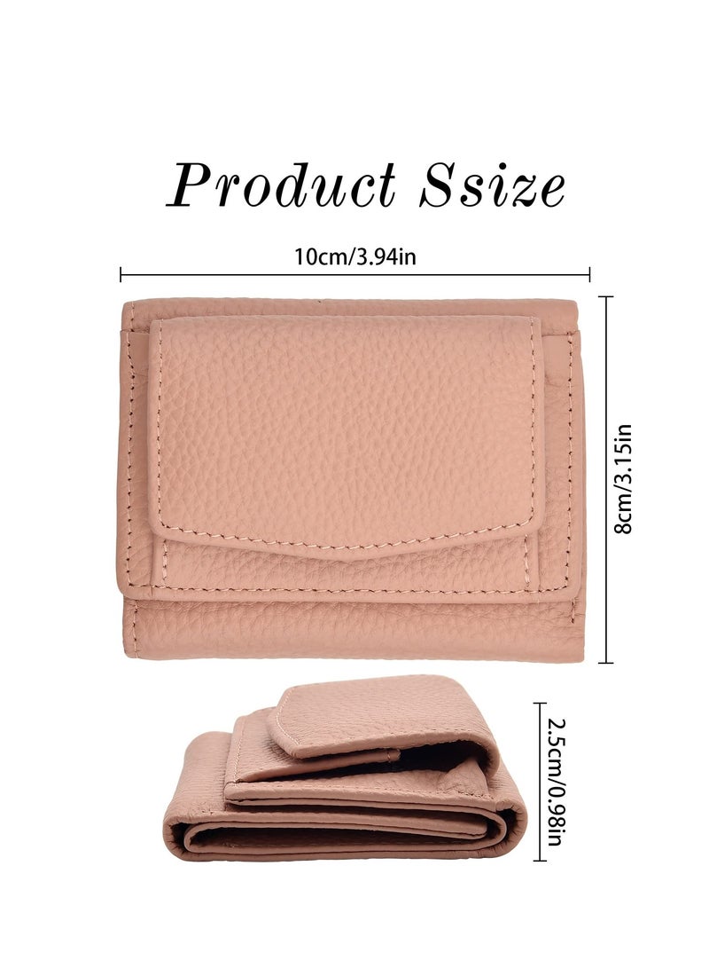 Stylish Pink RFID Blocking Leather Wallet for Women, Compact Coin Purse with ID Window, Perfect Mini Short Wallet for Girls - Image 5