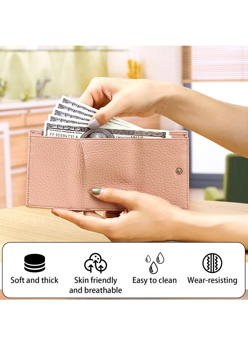 Stylish Pink RFID Blocking Leather Wallet for Women, Compact Coin Purse with ID Window, Perfect Mini Short Wallet for Girls - Image 4
