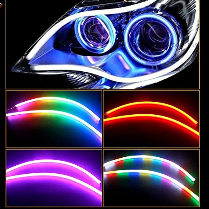 LEDCARE Car Headlight Led Strips 24 Inch Exterior Car Led Strip Lights With Dreamcolor Chasing Flexible Waterproof Led Daytime Running Light Strip Wireless App Controlled Drl 2Pack - Image 3