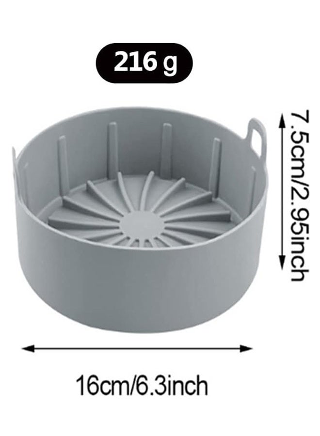 JCB CHIC وعاء سيليكون لا يقدر بثمن - ملحقات فرن مقلاة هوائية آمنة للطعام - فرن مقلاة هوائية سهل التنظيف - لا مزيد من التنظيف الشاق - سلة مقلاة هوائية قابلة لإعادة الاستخدام وآمنة للطعام، رمادية (16 سم) - Image 2