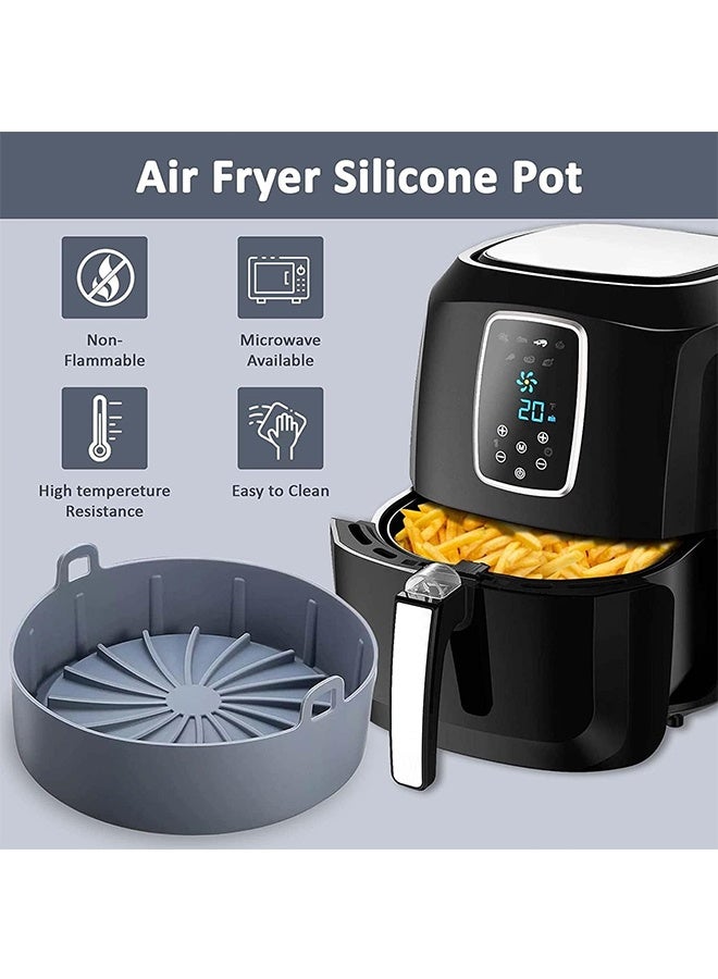 JCB CHIC وعاء سيليكون لا يقدر بثمن - ملحقات فرن مقلاة هوائية آمنة للطعام - فرن مقلاة هوائية سهل التنظيف - لا مزيد من التنظيف الشاق - سلة مقلاة هوائية قابلة لإعادة الاستخدام وآمنة للطعام، رمادية (16 سم) - Image 3