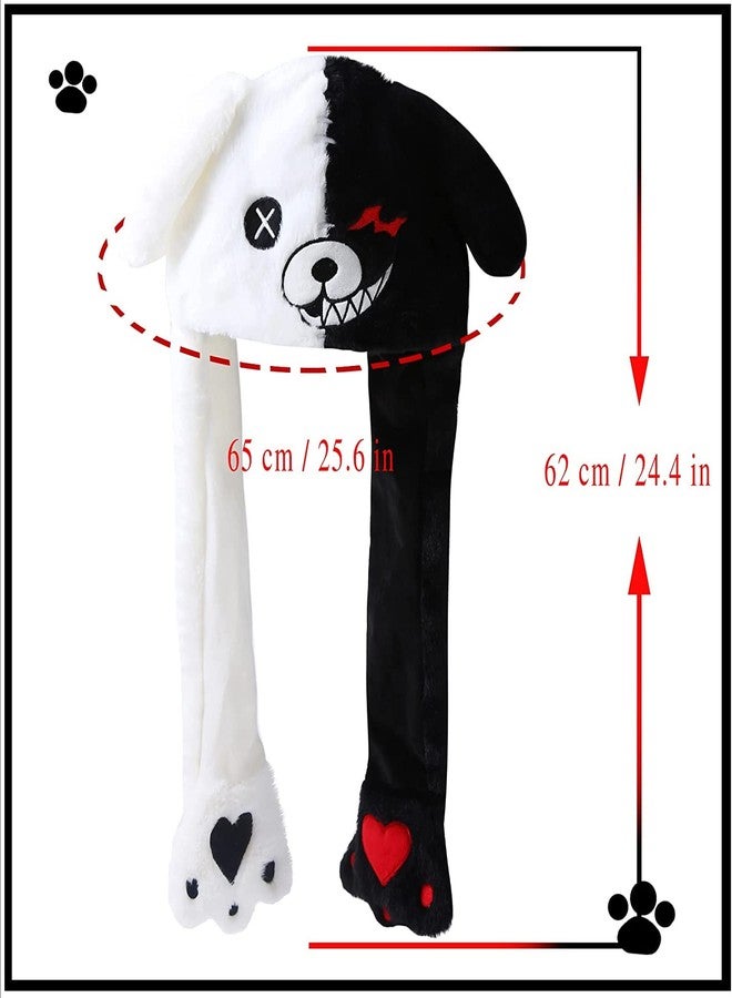 Kiditos Plush Ghost Hat with Moving Ears, Funny LED Bunny Cap for Women and Girls, Available in Black and White. - Image 3