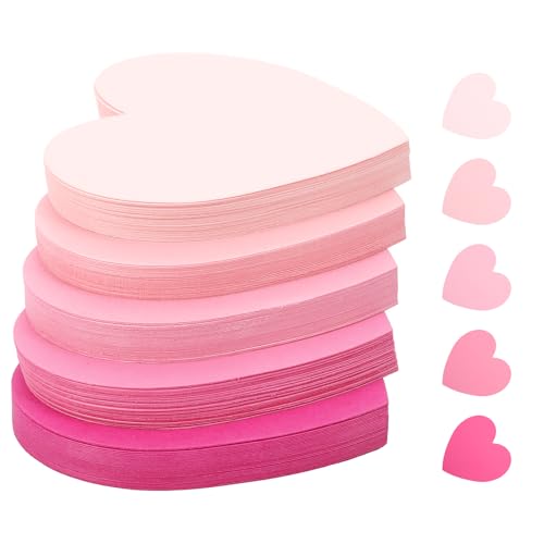 MSHUNKEJI 300 Pcs Index Card Heart Shaped Note Cards Blank Index Cards 3x3 Pink Note Cards Colors Study Cards Blank Business Cards Colorful Cardstock Greeting Cards For School Learning Office Game - Image 1