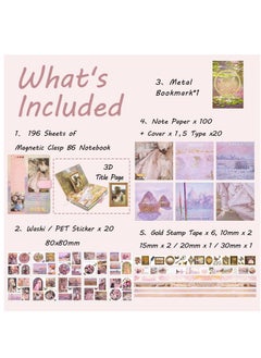 Y&D Large Aesthetic Scrapbook Kit, Vintage Oil Painting Bullet Junk Journal Kit with Supplies, B6 Notebook Full Color Inner Pages DIY Gift for Girl Kid  - Image 2