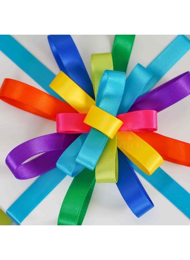 Anmi 10pcs Rainbow Satin Ribbon,3/8" x25 Yards Each-Perfect for Gift Wrapping, Birthday & WeddingDecorations,Invitations & Crafts - Image 5