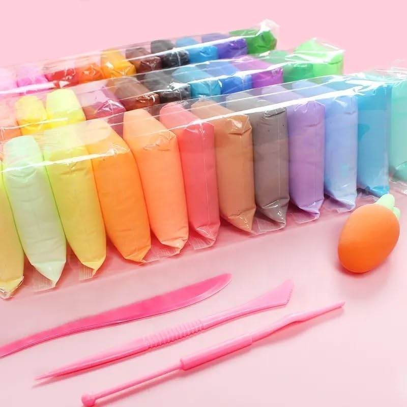 12 Colors Air Dry Magic Clay, Soft & Light DIY Clay with Sculpting Tools, Animal Decoration Accessories, Kids Art Crafts Best Gift for Boys & Girls Age 3-12 Year Old, Pack of 12