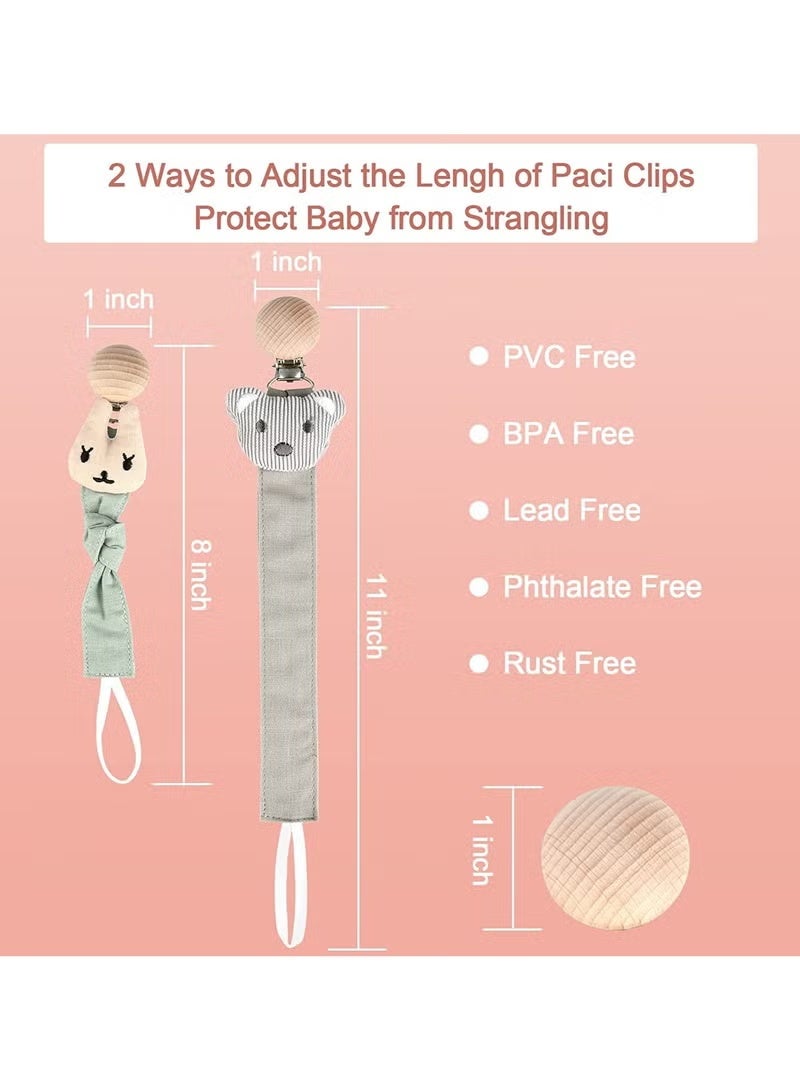 مجموعة من 5 قطع من مشابك اللهاية للأطفال، لعبة عضاضة لتخفيف التسنين، حامل لهاية مهدئ، خرزات مضغ، مجموعة هدايا استحمام للأطفال الصغار، الأولاد والبنات - Image 2