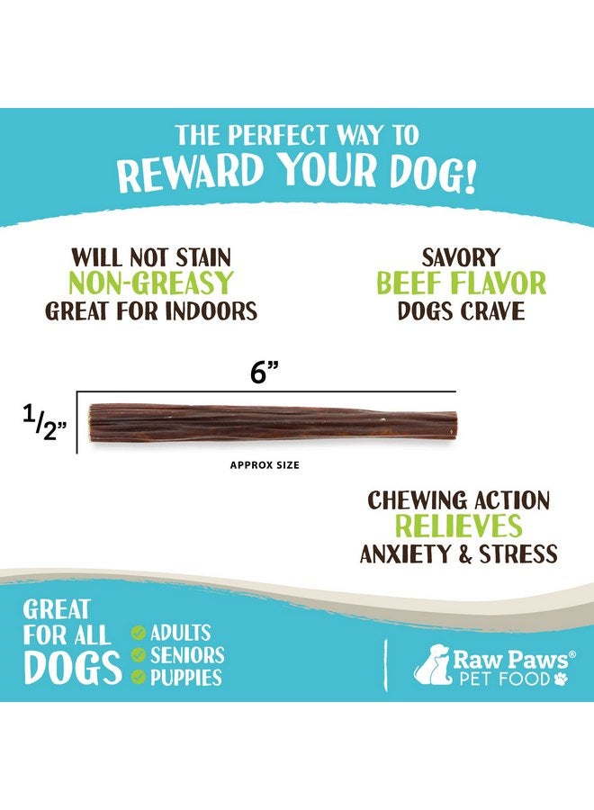 Raw Paws Beef Gullet Sticks for Dogs, 6-inch, 10-ct - Free-Range Cows Raised Without Antibiotics or Added Hormones - Gullet Sticks for Small Dogs to Large Dogs - Beef Esophagus Dog Treats - Image 3